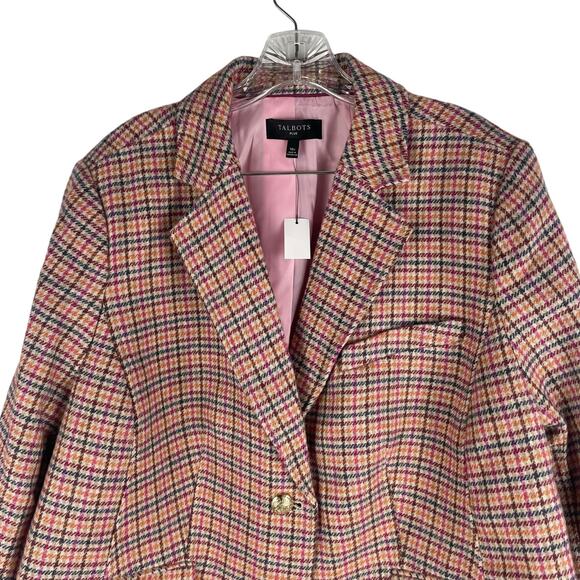 Talbots Classic Shetland Wool Blend Blazer Jacket Apple Plaid Size 18W - Picture 5 of 11